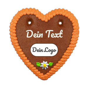 lebkuchenherz aufbewahren Firmenevent 14 cm mit Text und Logo